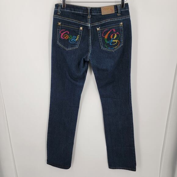 Coogi Jeans Junior 7/8 Embroidered Logo Rainbow Pocket 32x31 Stretch Vintage - Picture 2 of 11